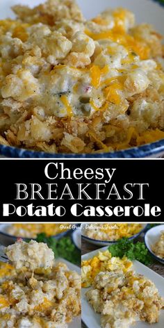 cheesy breakfast potato casserole is an easy and delicious side dish recipe