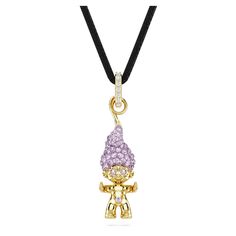 Created as a symbol of good luck in 1959, the DreamWorks Good Luck Trolls have been capturing hearts for over 65 years. This gold-tone plated pendant features a removable Troll motif suspended from a waxed cotton cord with a lobster closure and extender. Its vivid purple hair is created using the iconic Pointiage® technique, while individual purple crystals are placed to represent the eyes and belly button. Cute and crafted with joy, this pendant would make a charming gift for people with a play Vivid Purple Hair, Charm Bar, Pink Watch, Rose Gold Watches, Junk Drawer, Purple Crystals, Single Earring, Dream Jewelry, Charm Gift