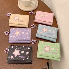 UAKISS - Harajuku Fashion Wallets for Women New Print Casual Pu Leather Cute Wallet Short Aesthetic Daily Card Female Coin Purse Specification: Material: PU leather Size: 10.5*8*1.5 cm (Due to manual measurement, the size may have 1-4cm error.) Color: Purple,Black,Pink,Yellow,Green,Blue Usage: Wallet,Purse (Due to the monitor and lighting problems, a slight color difference is normal.) Card Holder:5 Coin Pocket:1 Note Compartment:1 Cute Wallet Aesthetic, Aesthetic Wallet, Kawaii Wallet, Wallet Aesthetic, Short Aesthetic, Purple Items, Leather School Backpack, Cute Coin Purse, Cute Wallet