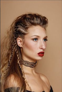 Running Hair, Warrior Braid, Viking Braids, Long Face Hairstyles, Short Hair Updo, Twist Braids, Grunge Hair