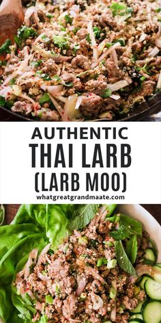 This authentic Thai Larb Moo recipe is a paleo, Whole30, and keto-friendly dish made from scratch. It’s a healthy and flavorful dish consisting of ground pork and vegetables cooked in a flavorful sauce. Larb Moo, Thai Larb, Pork Larb, Larb Recipe, Whole30 Dinner Recipes, Delicious Paleo Recipes, Whole30 Dinners, Great Grandma, Low Carb Dinner Recipes