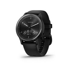 the garmin smart watch is shown in black