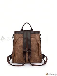 Bird in Bag - 2024 New Vintage Korean Style Multifunctional Travel Backpack - Large Capacity Womens Casual Bag Multifunctional Brown Backpack, Trendy Brown Backpack For Outdoor, Trendy Brown Outdoor Backpack, Brown Backpack With Anti-theft Pocket For Daily Use, Brown School Bag With Anti-theft Pocket, Shoulder Backpack, Classic Backpack, Large Backpack, Womens Casual