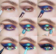 Eye Makeup Pictures, Colorful Eye Makeup, Fancy Makeup, Makeup Tricks, Makeup Eye Looks, Eye Makeup Art, Makeup Pictures, Fantasy Makeup