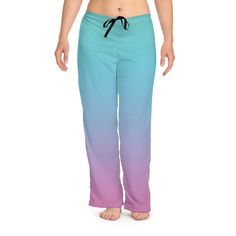 Ombre Blue and Pink/Women's Pajama Pants/Sunrise Inspired Pyjama Pants/Ombre Satin PJ's/Birthday Gift/Sunrise Inspired Women's Pajama Pants. Add custom style to any loungewear collection with these custom-printed pajama pants. Their 100% polyester jersey knit fabric, along with the relaxed fit, makes for the ultimate comfort choice while kicking back at home. Meanwhile, the back elastic with the drawstring tie creates the perfect fit while the all-over-print adds a stylish dimension unique to yo Satin Pjs, Pyjama Pants, Printed Pajama, Pyjama Satin, Behind The Screen, Womens Pajamas Pants, Fit Back, Pajama Pant, Sleep Shorts