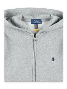 Zip Fleece Hoodie By Polo Ralph Lauren. Featuring: Sweatshirt In Plush Cotton Front Zip Fastening Hood Front Pouch Pockets Embroidered Logo On Chest Elasticated Cuffs And HemComposition: 84% cotton, 16% polyester Gray Long Sleeve Hoodie With Embroidered Logo, Athletic Heather Hooded Top With Ribbed Cuffs, Hooded Athletic Heather Tops With Ribbed Cuffs, Gray Fleece Top With Adjustable Hood, Polo Ralph Lauren Kids, Ralph Lauren Logo, Ralph Lauren Kids, Kenzo Kids, Stella Mccartney Kids