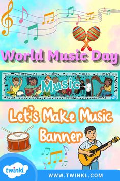 Let's Make Music Banner Music Banner, Colorful Banner, Class Displays, Make Music, Music Ideas