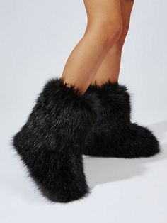 Women's Long Boots, Winter Warm & Non-slip Lined Knee High Boots, Fashionable Snow Boots Black         Women Shoes, size features are:Bust: ,Length: ,Sleeve Length: Ladies Long Boots, Fluffy Boots, Fuzzy Boots, Fur Snow Boots, Shein Shoes, Fashionable Snow Boots, Shoes Boots Ankle, Boots Winter, Slip On Boots