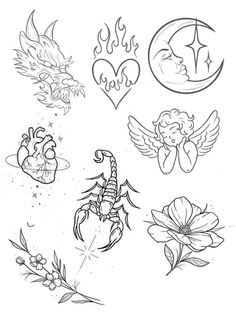 Easy Tattoos, Tattoo Catalog, 10 Tattoo, Petit Tattoo, Stencil Outline, Cool Tattoo Drawings, Yakuza Tattoo, Tattoo Templates