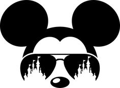 a mickey mouse with sunglasses on it's head