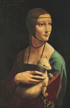 a painting of a woman holding a lamb