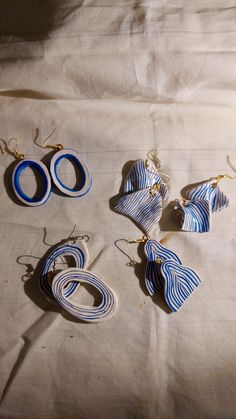 *This unique ceramic earring collection features designs inspired by the ocean. The blue-toned stripes and wavy shapes capture the essence of the sea, adding an artistic touch to your style. *Each earring is entirely handmade, making them truly one-of-a-kind, with different forms reflecting the natural movement of ocean waves. *Lightweight and comfortable, these earrings are perfect for all-day wear without causing discomfort to your ears. *This collection blends casual elegance and can be worn Ocean Inspired Jewelry, Ceramic Earrings, Natural Movement, Earring Collection, Ceramic Earring, Porcelain Jewelry, By The Ocean, Unique Ceramics, Ceramic Jewelry