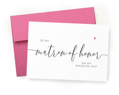 Card to Matron of Honor on Wedding Day, Thank you note Note Of Appreciation, Matron Of Honor, Matron Of Honour, Stand By You, My Wedding Day, Love And Support