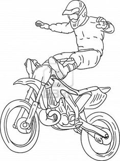 a drawing of a person on a dirt bike