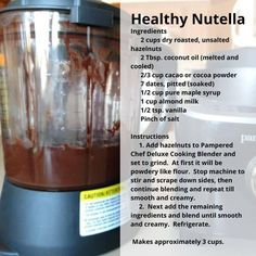 the instructions for how to use a nutella blender