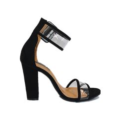 Material: Rubber, Rubber • Style: Fashion • Type: Pumps, Buckle Strap, Square Heel, Basic • Heel Height: Super High (8cm-Up) • Platform Height: 0-3cm • Toe Shape: Round Toe • Material: PU, PVC Trendy Sandals With Contrasting Heel Counter, Spring Sandals With Clear Strap And Low Heel, Summer Block Heels With Contrasting Heel And Round Toe, Black Sandals With Clear Strap For Party, Trendy Sandals With Ankle Strap And Contrasting Heel, Trendy Ankle Strap Sandals With Clear Strap, Party Sandals With Clear Strap In Black, Summer Party Block Heels With Contrasting Heel, Black High Heel Sandals With Clear Strap