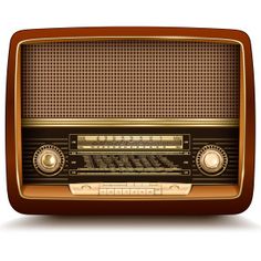 an old fashioned radio on white background with clipping space for text stock photo and royalty