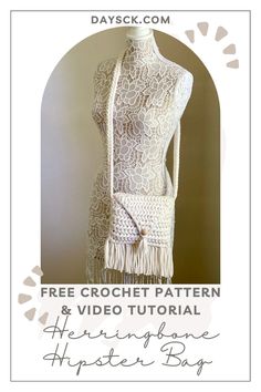 a crocheted purse with fringes on it and the text free crochet pattern