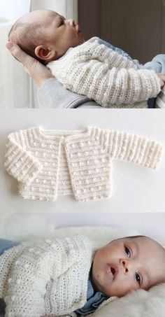 three photos of baby clothes and their mother