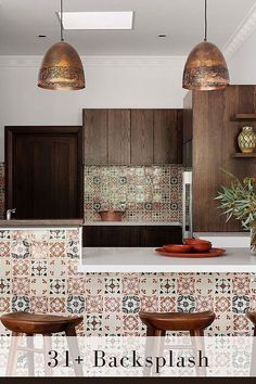 an image of a kitchen setting with stools