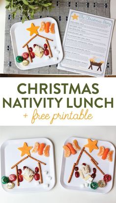 christmas nativity lunch and free printables for the kids to make with them