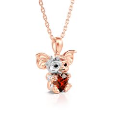 If your tastes tend towards the dark, twisted and chic, and you enjoy a healthy amount of humour with your horror, I'm sure you love this adorable necklace. Chic and adorable, this necklace in Hug Me® collection is perfect for his fans. The little guy is so cute to hug a red heart stone. You will find more adorable and creative designs in our Hug Me® collection.Carat Weight: 1.4 ctStone Size: 6*6 mmStone Type: Jeulia® StoneNumber of Stones: 1 Stone Color: Garnet RedStone Shape: HeartCarat Weight Whimsical Necklaces For Valentine's Day Gift, Whimsical Necklace For Valentine's Day Gift, Valentine's Day Gift Whimsical Necklace, Sterling Silver Necklace For Valentine's Day Party, Whimsical Silver Necklace For Valentine's Day, Halloween Pendant Necklace Gift, Unique Pendant Necklaces For Valentine's Day, Unique Heart Charm Necklace For Valentine's Day, Unique Pendant Necklace For Valentine's Day