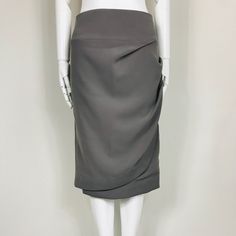 Houseofowl.Com Luxurious Italian Brand. Draped Front Midi Pencil Skirt. Invisible Back Zip Closure. Fully Lined. Back Vent. Color: Grey. Fabric: 93% Polyester, 7% Polyurethane. Size: It 42 / Us 6-8. Measurement When Garment Laid Flat Approximately - Waist: 14.5”, Hips: 18”, Length: 25”. Nwt. Never Worn. Can Provide More Info And Pictures Upon Request. Fitted Draped Workwear Skirt, Fitted Draped Skirt For Workwear With Lining, Midi Pencil Skirt, Midi Skirt Pencil, Women Skirts Midi, Grey Fabric, Pencil Skirt, Midi Skirt, Womens Skirt