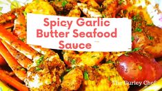 spicy garlic butter seafood sauce in a yellow bowl