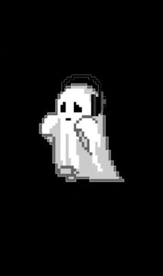 a pixellated image of a ghost in the dark