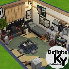 Japanese Home Sims 4, Sims Decoration, Sims 4 Interior, Sims Design, Modern Japanese Homes, Japanese Bedroom, Japanese Home