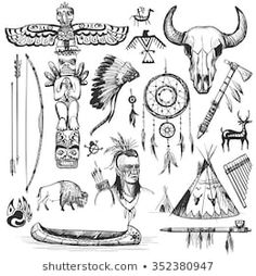 native american symbols and designs in black and white