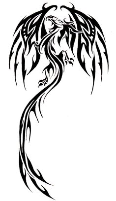 a black and white drawing of a dragon