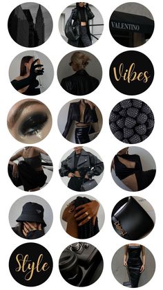 a collage of photos with different types of clothing and accessories on it's sides