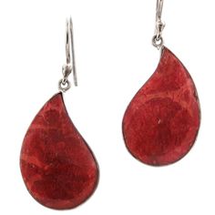 "1\" Exquisite Pear Teardrop Red Coral 925 Sterling Silver Earrings  Handcrafted earrings in  925 sterling silver. You can see the workmanship in the finesse of the settings, the bright shine and even polish of the silver. You will be thrilled with the quality of our crafting and materials. A trusted designer and retailer of high-end silver since 2003.  Stone Material:  Red coral Earring Size:  25mm(1\")w/o wire Earring Material:  925 sterling silver Hook Type:  French wires Earring Weight:  ~3 Red Coral Earrings, Wire Earring, French Wire Earrings, Right Hand Rings, Coral Earrings, French Wire, Handcrafted Earrings, Wire Earrings, Red Coral