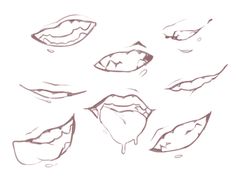 a drawing of lips with different shapes and sizes