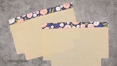 three pieces of paper with flowers on them