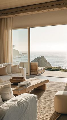 Chic coastal living room with unique and extraordinary design elements Beach Interior Design, Beach House Aesthetic, Beach Living Room, Modern Coastal Decor, Minimalist Living Room Design, Beach Interior