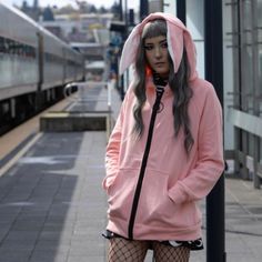 This Is Literally The Softest Hoodie Ever! Amazing Details And Fits A Little Oversized. Labeled As A Size Xs-S Oversized Kawaii Hoodie For Streetwear, Kawaii Hooded Sweatshirt For Streetwear, Oversized Kawaii Hoodie For Fall, Oversized Casual Outerwear For Cosplay, Kawaii Hooded Sweatshirt For Fall, Harajuku Style Sweatshirt With Drawstring Hood For Fall, Fall Hooded Kawaii Sweatshirt, Pink Hooded Jacket With Adjustable Hood For Streetwear, Fall Kawaii Hooded Sweatshirt