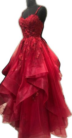 Red Lace Long Prom Dresses Red Prom Dress Long, Prom Dresses Red, Lace Prom Dress, Red Evening Dress, Beaded Prom Dress, Long Prom Dresses, Evening Dresses Cocktail, Dresses Red, Tulle Prom Dress