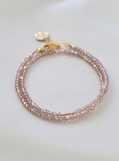 CHAMPAGNE PETITE CRYSTAL DOUBLE WRAP BRACELET Bugle Bead Jewelry, Sorority Jewelry, Gold Beaded Bracelet, Layered Choker Necklace, Ladies Bracelet, Double Wrap Bracelet, Layered Chokers, Sparkly Jewelry, Bracelet Bead