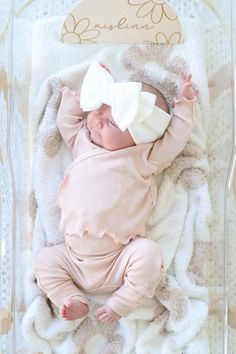 Our new two piece bamboo sets are the perfect outfit to bring your little one home in! Cute Cream Onesie For Loungewear, Cute Cream Loungewear Sets, White Cotton Sets With Matching Headband, Crossover Top, One Home, Newborn Outfit, Baby On Board, Bamboo Fabric