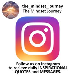 the mindset journey logo, with an instagramr and quote about how to follow us on instagram