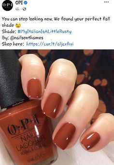 https://pin.it/5Nqm5Q01R Nail Colors Opi, Fall Nail Colors Opi, Opi Shades, Opi Nail Polish Colors, Brown Nail Polish, Brown Nail, Opi Nail Colors, Fall Gel Nails, Cute Gel Nails