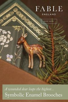 a christmas ornament is sitting on top of a book with the title fabie england