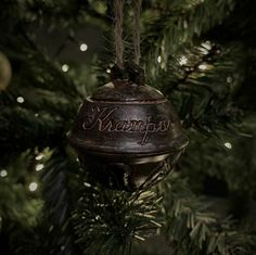 an ornament hanging from a christmas tree with the word nampply written on it