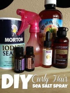 DIY: Sea Salt Curl Booster/Refresher for Curly Hair #typeaparent Diy Curly Hair, Curly Hair Spray, Diy Curls, Hair Growth Spray, Homemade Hair Products, Coconut Oil Hair