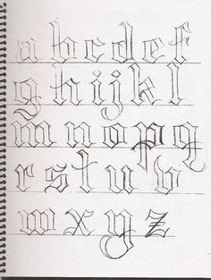 an old fashioned script with cursive writing on it's side and the upper letters