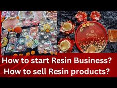 two pictures with the words how to start resinin business? and what to sell resinin products?