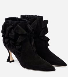 Mid Heel Ankle Boots, Black Suede Booties, Manolo Blahnik Shoes, For A Reason, Shoes Booties, Suede Ankle Boots, The Craft, Mid Heel, Suede Booties