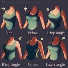 the different types of bras are shown in this graphic style, including top and bottom angles